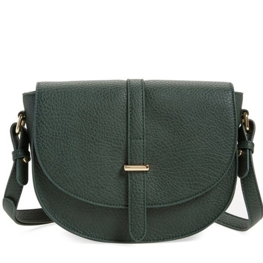 BP. Faux Leather Green Saddle Crossbody Bag